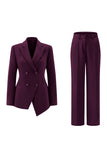 Fuchsia Peak Lapel 2-piece Women Suits with Buttons