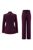 Fuchsia Peak Lapel 2-piece Women Suits with Buttons