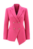 Fuchsia Peak Lapel 2-piece Women Suits with Buttons
