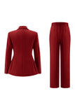 Fuchsia Peak Lapel 2-piece Women Suits with Buttons
