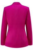 Fuchsia 2-Piece One Button Notched Lapel Women Suits