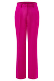 Fuchsia 2-Piece One Button Notched Lapel Women Suits