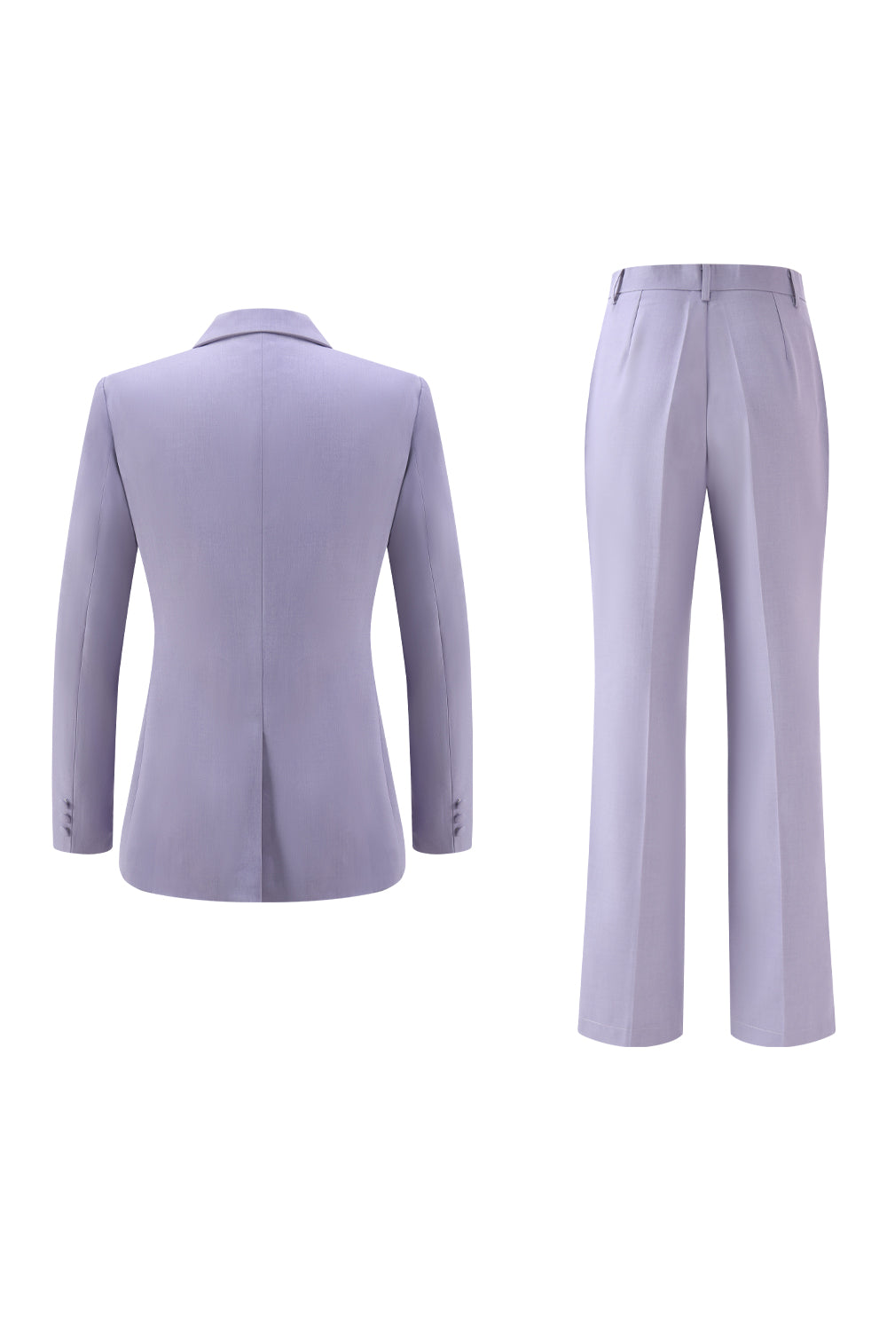 Lilac Peak Lapel Ruched Women Suits with Sash