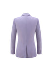 Lilac Peak Lapel Ruched Women Suits with Sash