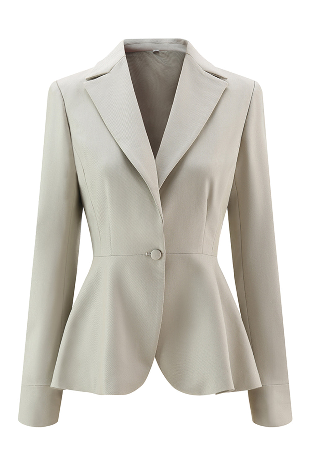 Grey Green Slim Fit 2-piece Women Suits with Button