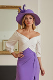 Purple Chiffon High-Low A Line Off the Shoulder Wedding Guest Dress