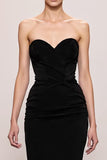 Black Velvet Mermaid Sweetheart Evening Dress
