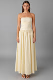 Simple Chiffon Daffodil Strapless A-Line Evening Dress