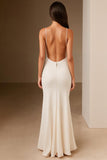 Mermaid Ivory Spaghetti Straps Evening Dress