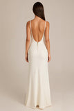 Elegant Ivory Spaghetti Straps Sheath Evening Dress