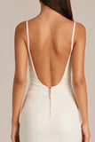 Elegant Ivory Spaghetti Straps Sheath Evening Dress