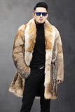 Brown Winter Lapel Thickened Men's Faux Fur Coat