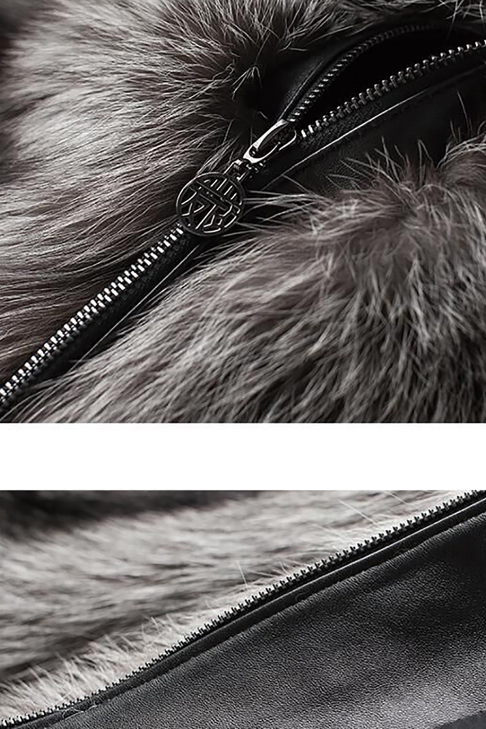 Silver Grey Long Sleeves Men's Faux Fur Coat