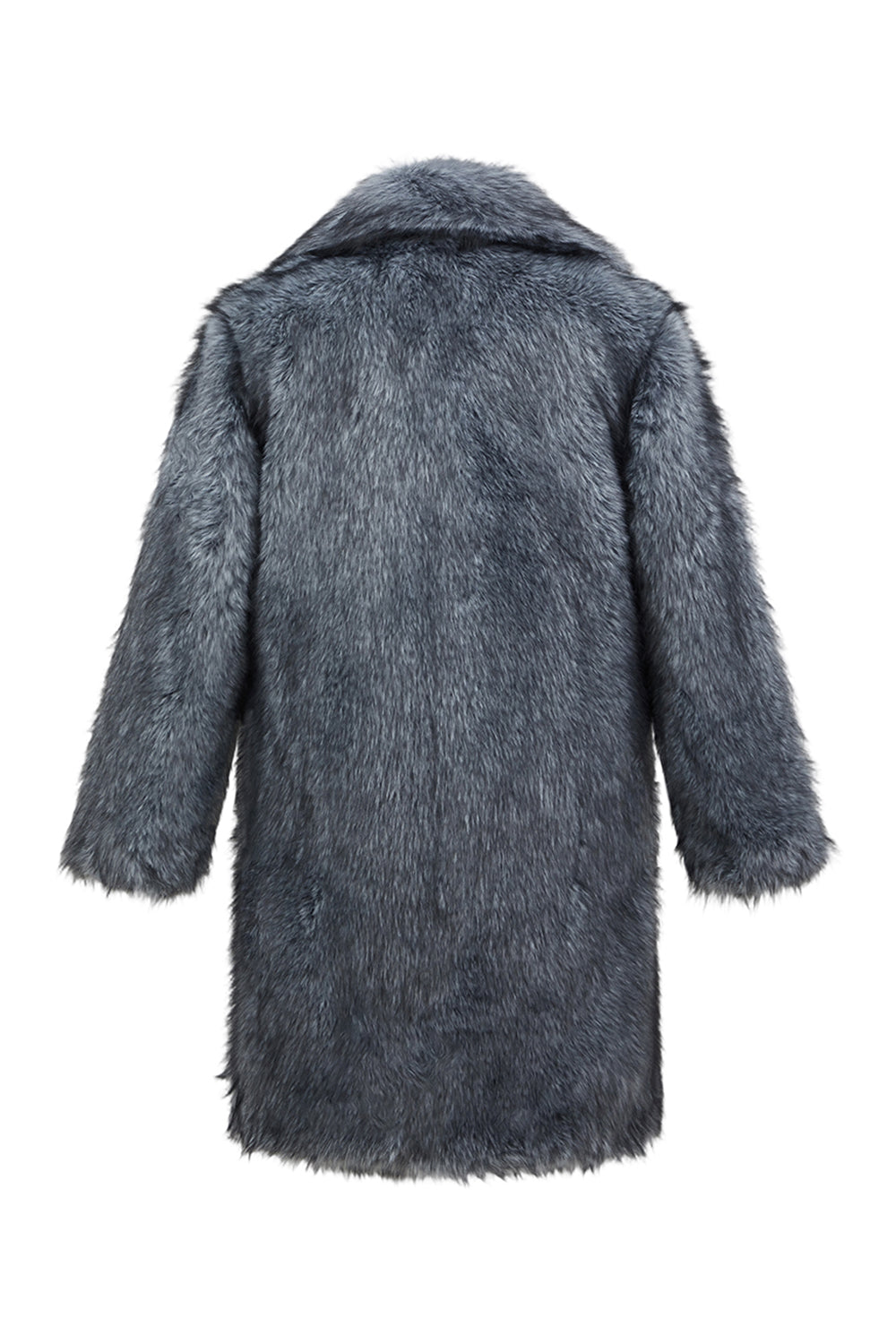 Dark Grey Faux Fur Thickened Lapel Men's Winter Coat