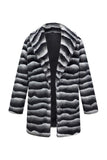 Zebra Dark Grey Warm Midi Men's Faux Fur Coat