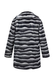 Zebra Dark Grey Warm Midi Men's Faux Fur Coat