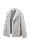 Light Grey Long Sleeves Faux Fur Short Winter Men's Coat