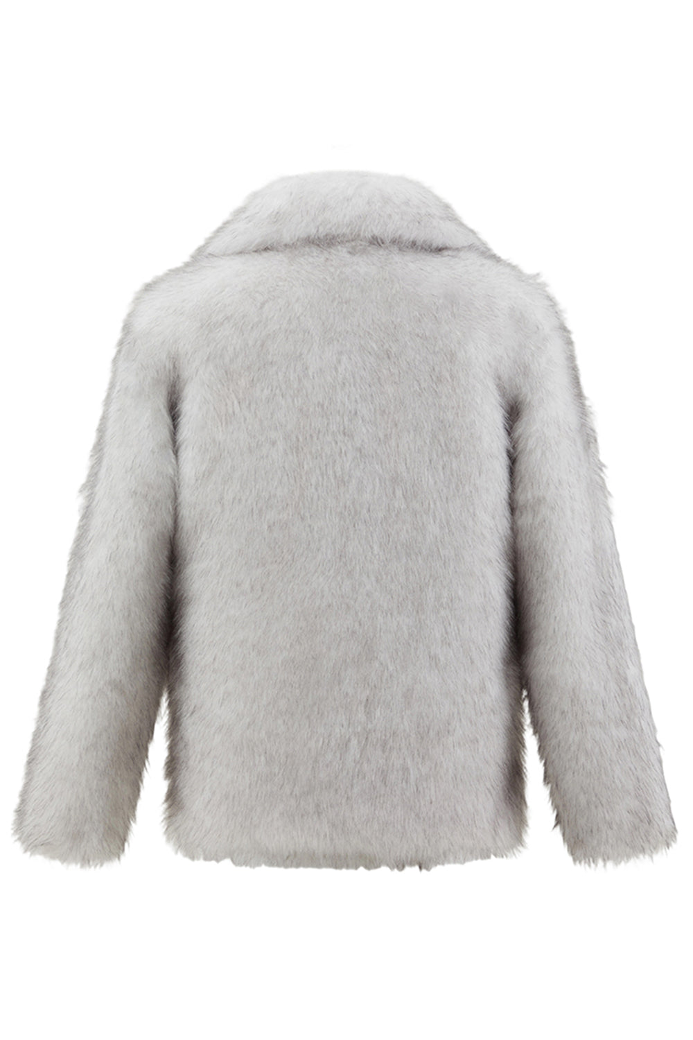 Light Grey Long Sleeves Faux Fur Short Winter Men's Coat