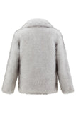 Light Grey Long Sleeves Faux Fur Short Winter Men's Coat