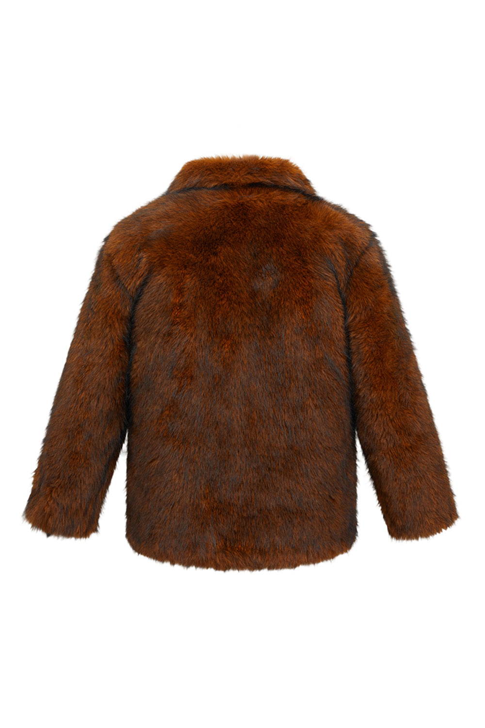 Brown Warm Thickened Faux Fur Short Men's Coat