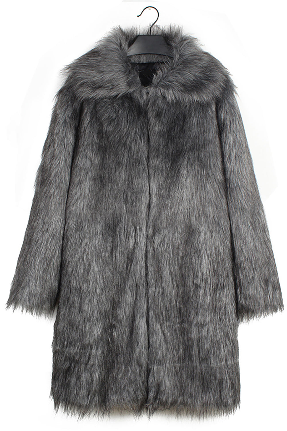 Brown Midi Faux Fur Warm Thickened Men's Coat