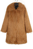 Brown Midi Faux Fur Warm Thickened Men's Coat