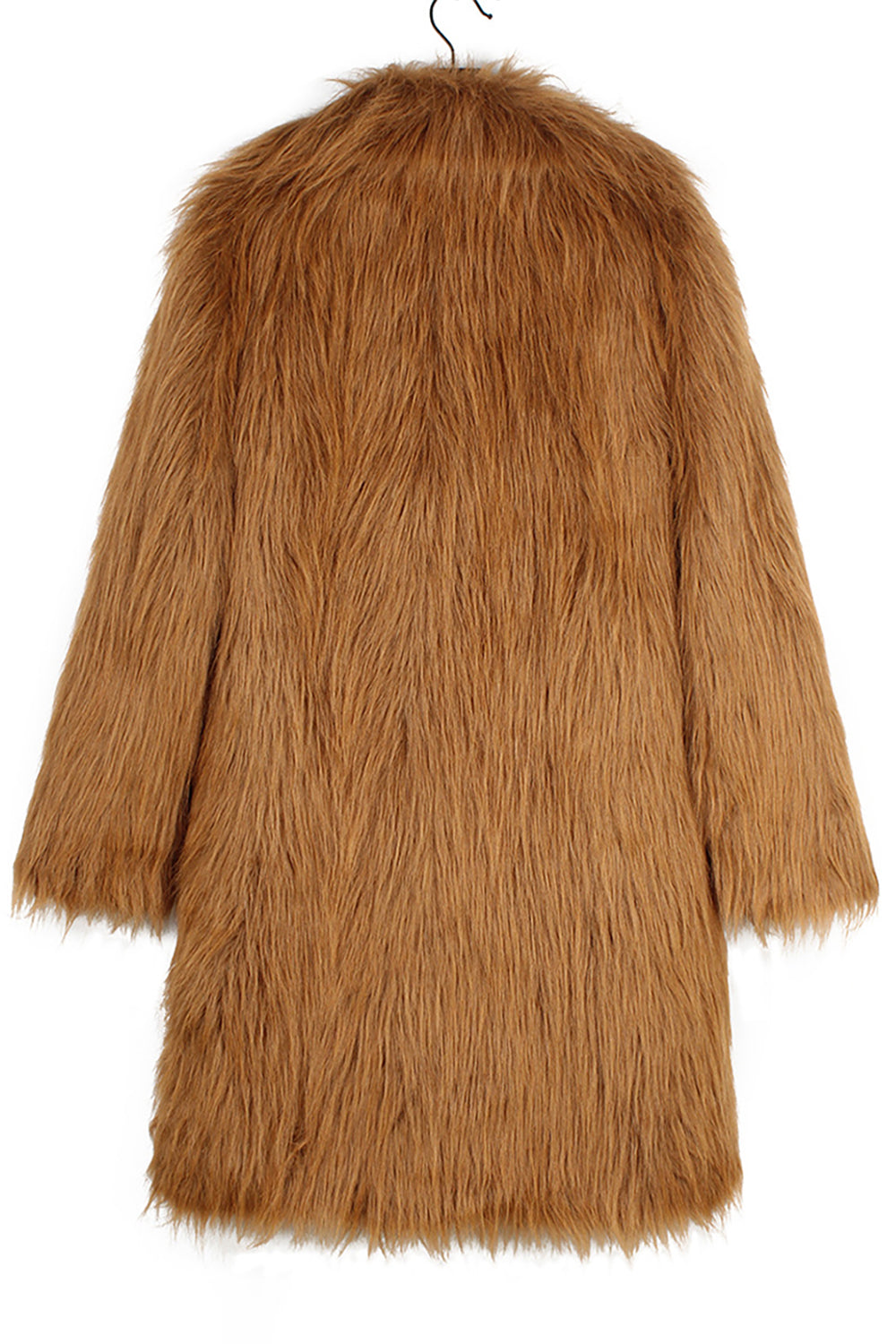 Brown Midi Faux Fur Warm Thickened Men's Coat