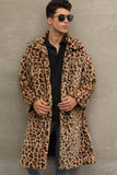 White and Black Straps Long Faux Fur Men's Winter Coat