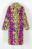 Colorful Leopard Long Faux Fur Winter Men's Coat