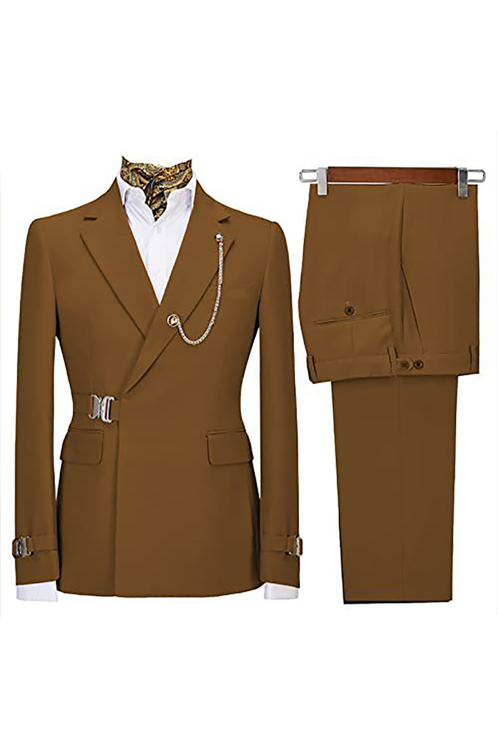 Navy Notched Lapel 2 Pieces Slim Fit Formal Suits