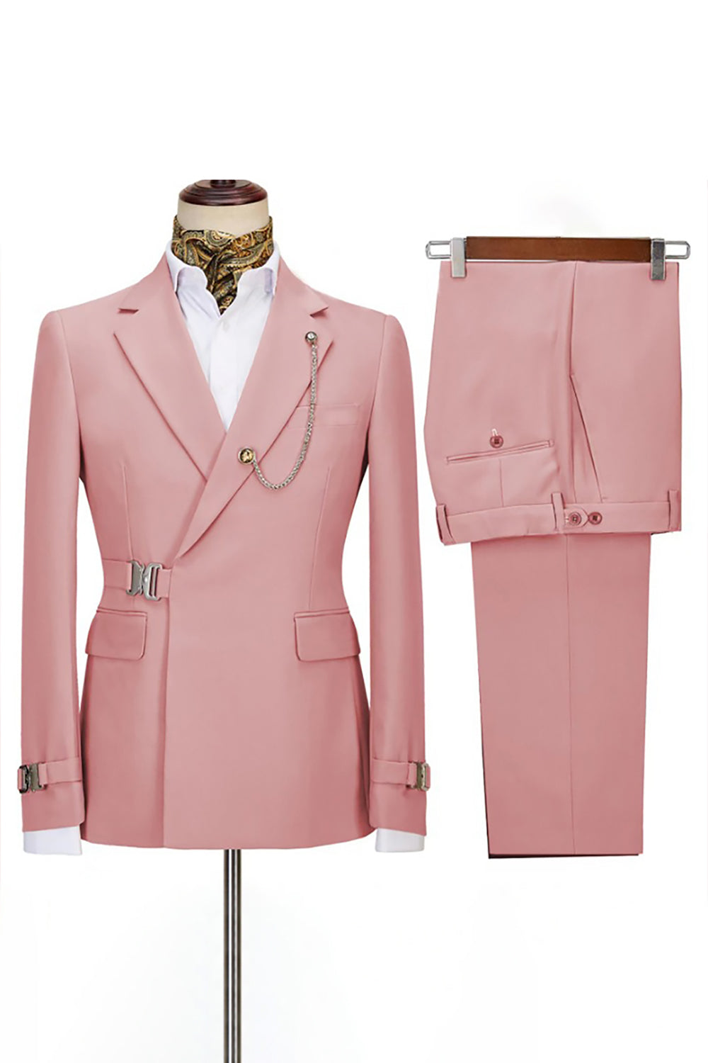 Navy Notched Lapel 2 Pieces Slim Fit Formal Suits