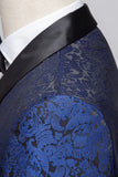 Jacquard Blue Shawl Lapel 2 Pieces Men's Prom Suits