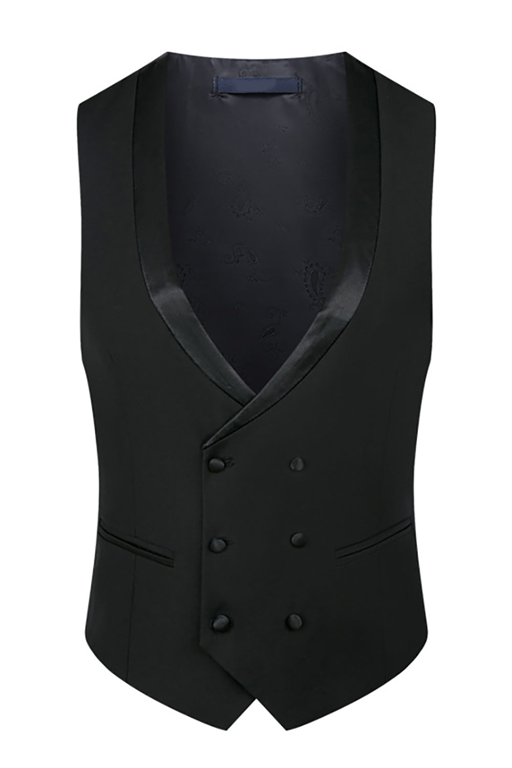 Men's White Beaded Shawl Lapel Single Breasted 3 Pieces Suits