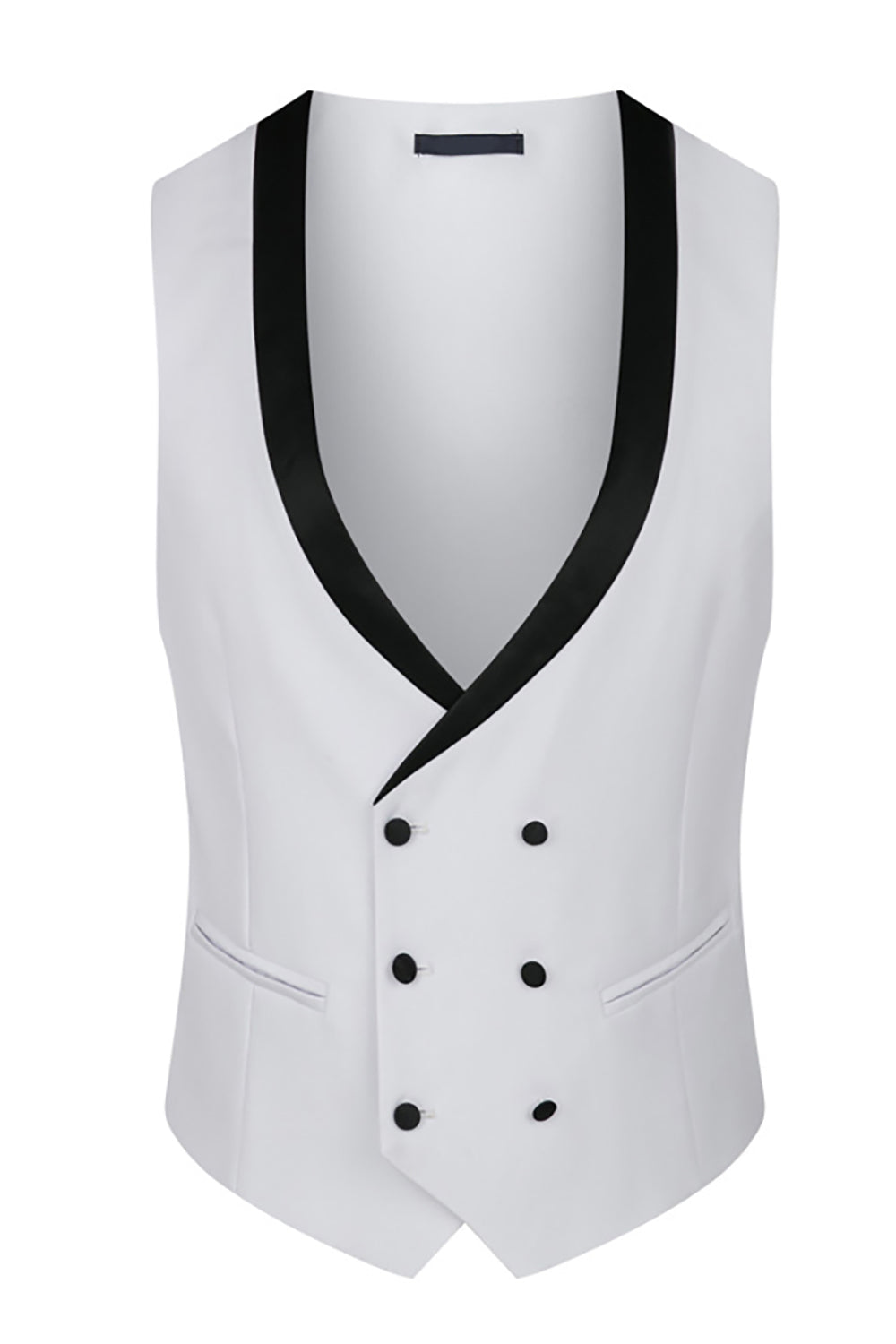 Men's White Beaded Shawl Lapel Single Breasted 3 Pieces Suits