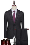 Men's Coffee Notched Lapel 2 Pieces Beaded Formal Suits