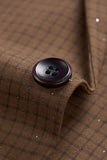 Men's Coffee Notched Lapel 2 Pieces Beaded Formal Suits
