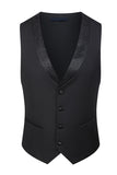 Men's Black Peaked Lapel Beaded 3 Pieces Wedding Suits
