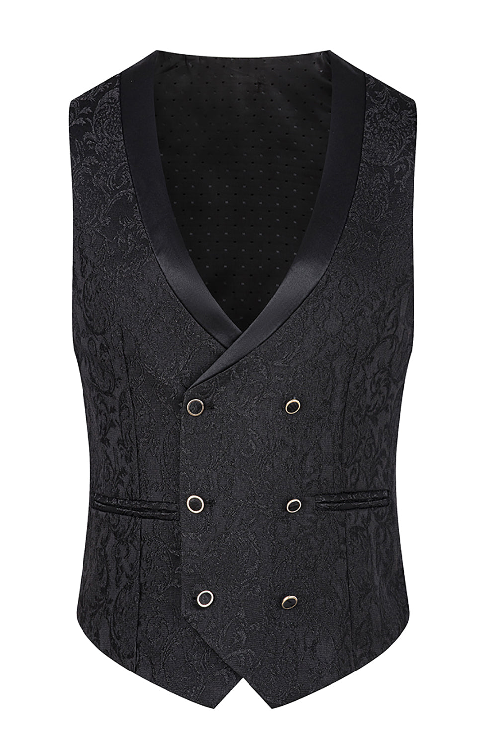 Dark Green Jacquard Shawl Lapel 3 Pieces Prom Suits