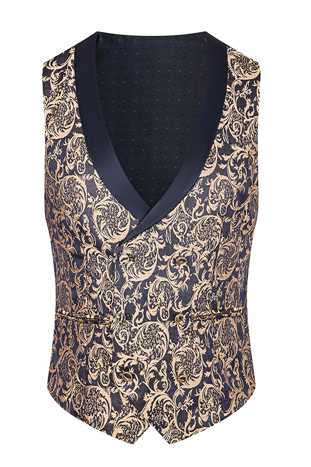 Dark Green Jacquard Shawl Lapel 3 Pieces Prom Suits