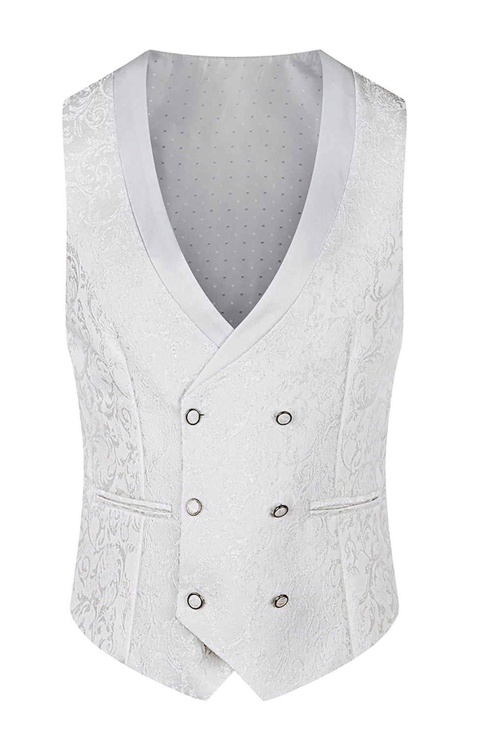 Dark Green Jacquard Shawl Lapel 3 Pieces Prom Suits