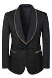 Jacquard Black Shawl Lapel 3 Pieces Prom Suits