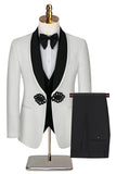 Jacquard Black Shawl Lapel 3 Pieces Prom Suits