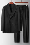 Peak Lapel Black 2 Pieces Men's Formal Suits