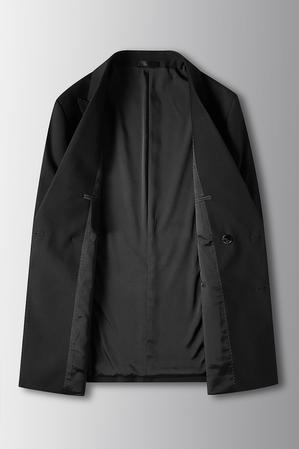 Peak Lapel Black 2 Pieces Men's Formal Suits