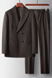 Coffee Peak Lapel 2 Pieces Men's Formal Suits
