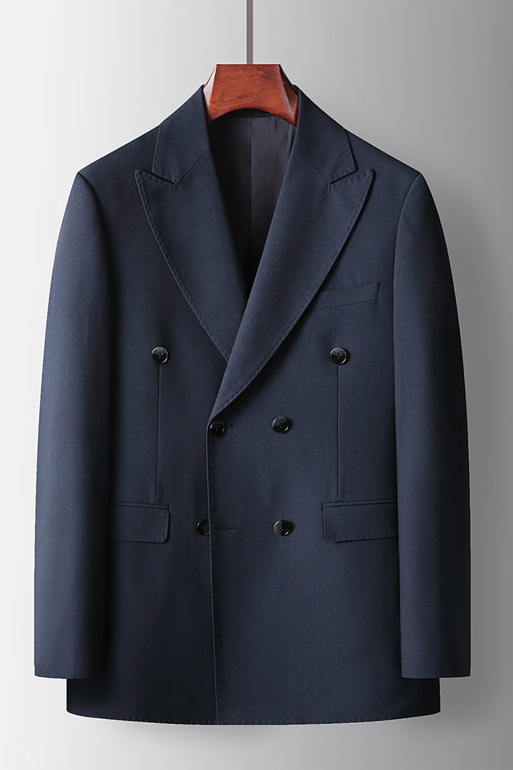 Men's Navy Peak Lapel 2 Pieces Formal Suits