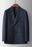 Men's Navy Peak Lapel 2 Pieces Formal Suits