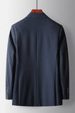 Men's Navy Peak Lapel 2 Pieces Formal Suits