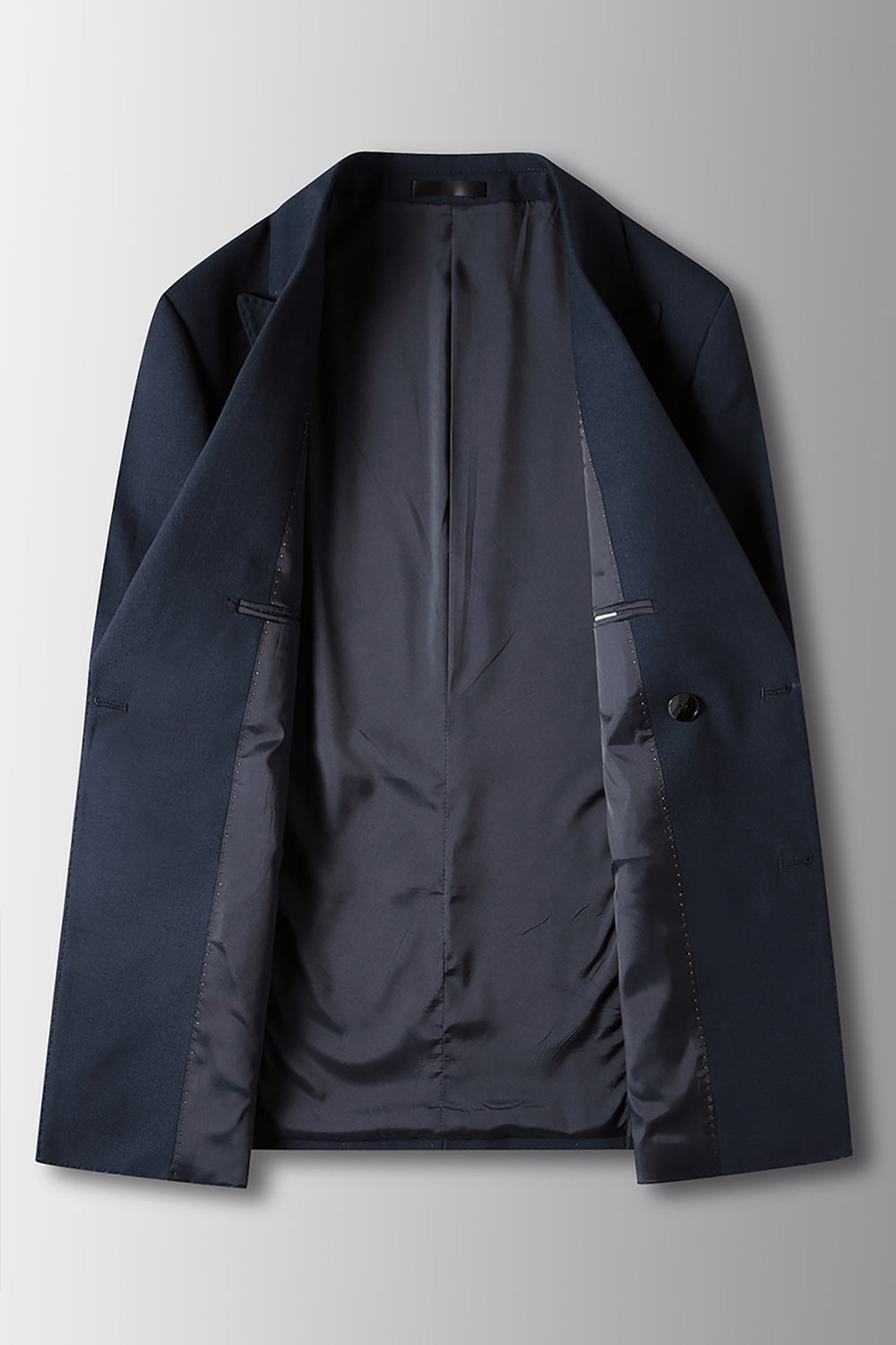 Men's Navy Peak Lapel 2 Pieces Formal Suits