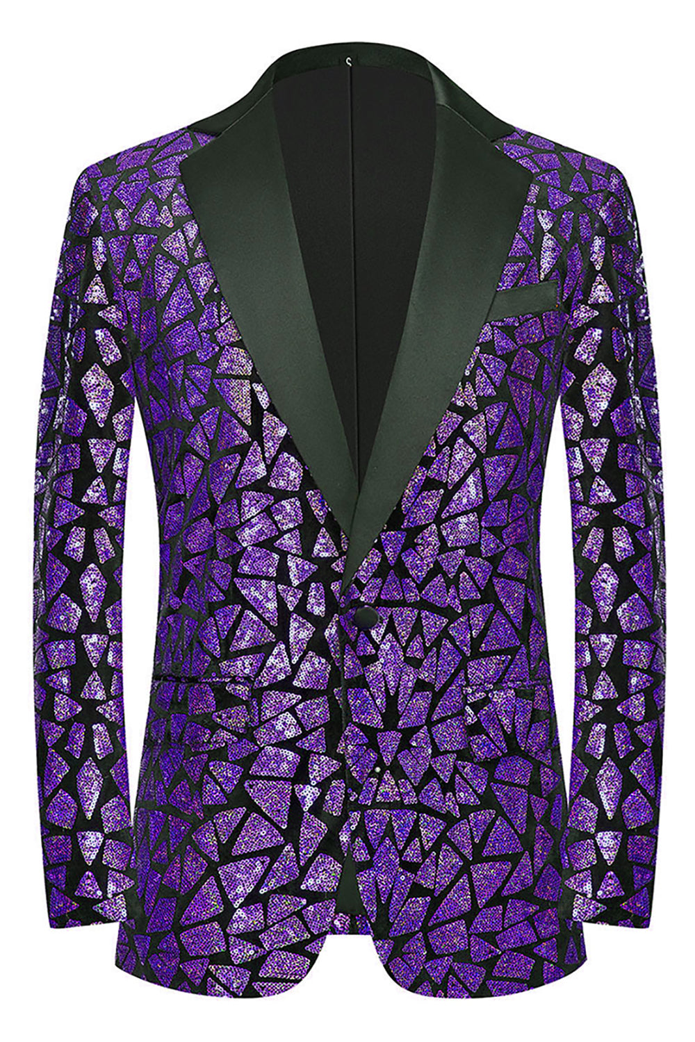 Sparkly White Floral 2 Pieces Notched Lapel Prom Suits